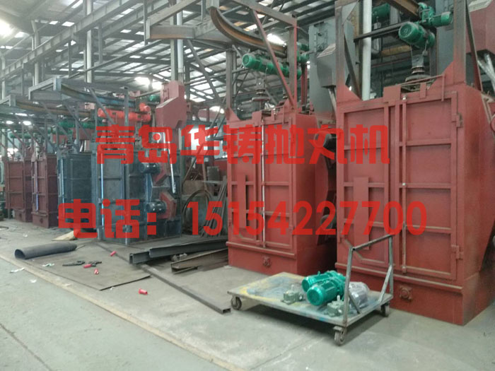 Q378吊鉤式拋丸機(jī)，Q378打砂機(jī)生產(chǎn)現(xiàn)場(chǎng)圖