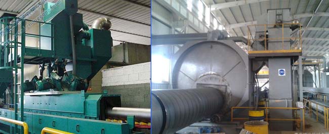 鋼管內(nèi)外壁噴砂機(jī)，鋼管內(nèi)外壁拋丸機(jī)，鋼管內(nèi)外壁除銹機(jī)