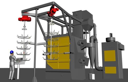 汽車制動盤拋丸機(jī)，汽車制動盤拋丸除銹機(jī)